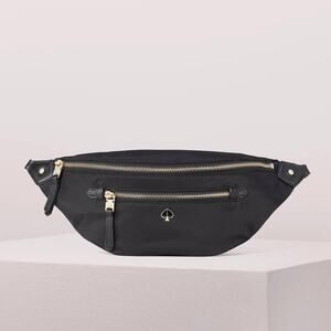 Kate Spade Taylor Large Belt Bag Black Nylon Silver Tone Adjustable Crossbody